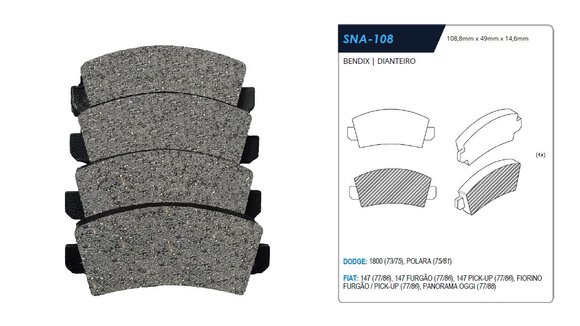 Imagen de PASTILLA DE FRENO FORD CORCEL-FIAT 147/PANOROMA 1977/1988